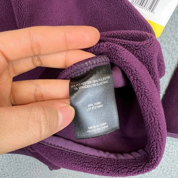 NEW 32 Degrees Heat Women's Snap Fleece Pullover Lightweight Purple sweater sz S - Picture 10 of 10